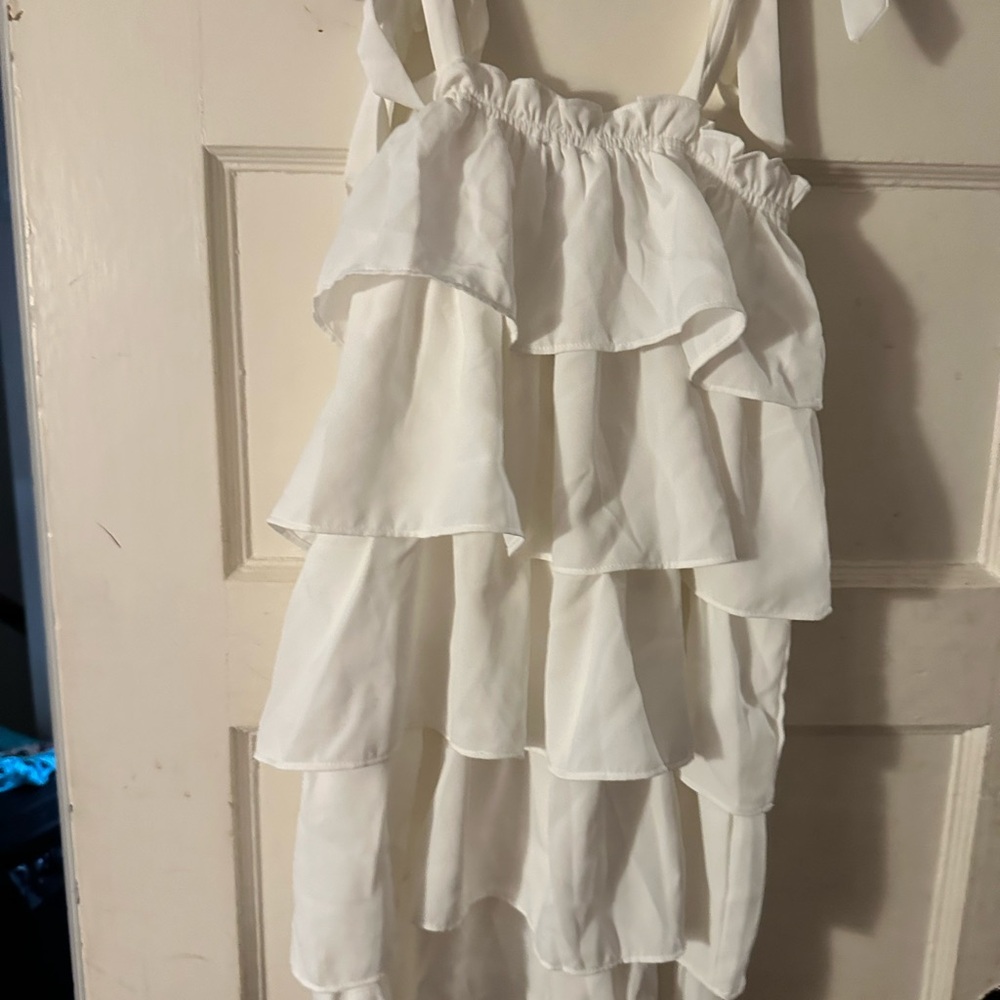 3 white ruffle flower girl dresses in size 6,7,8 BNWT event dress FREE SHIPPING